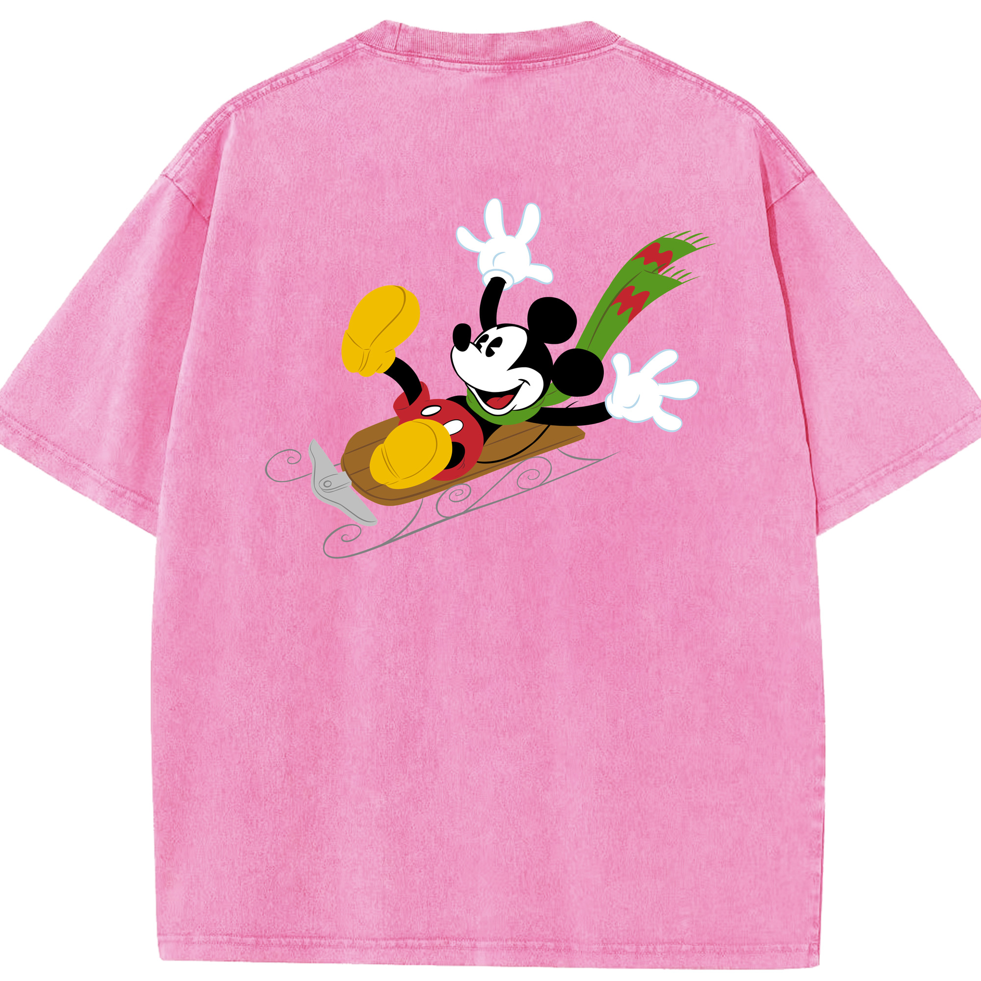 （画像用） ミッキーマウス Mickey Mouse 綿100% ヴィンテージ風 半袖Tシャツ（背面プリント）